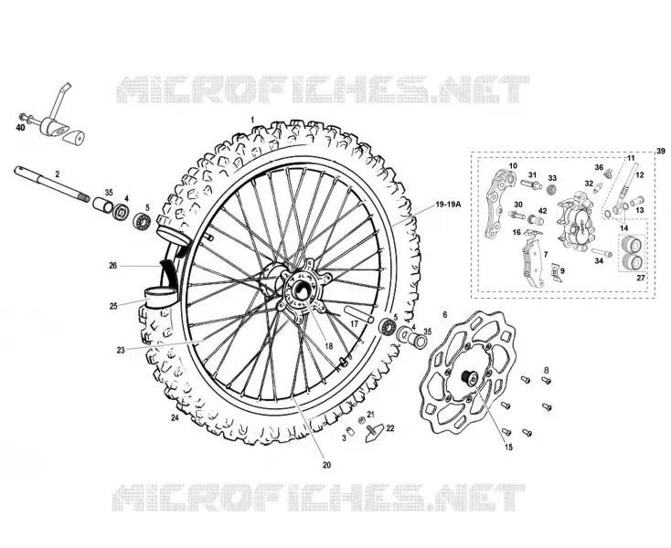 FRONT WHEEL / BRAKE CALIPER