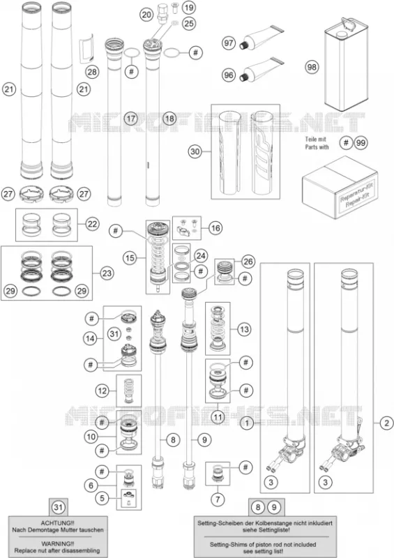 FRONT FORK (PARTS)