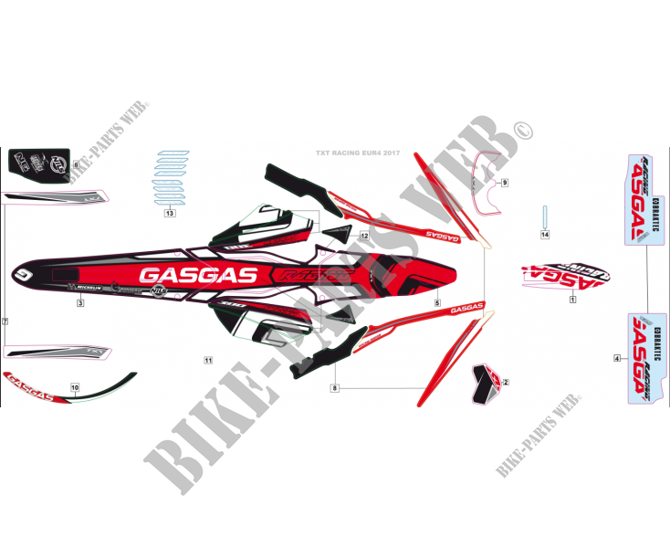 STICKERS KIT for GASGAS TXT RACING 280 E4 2018