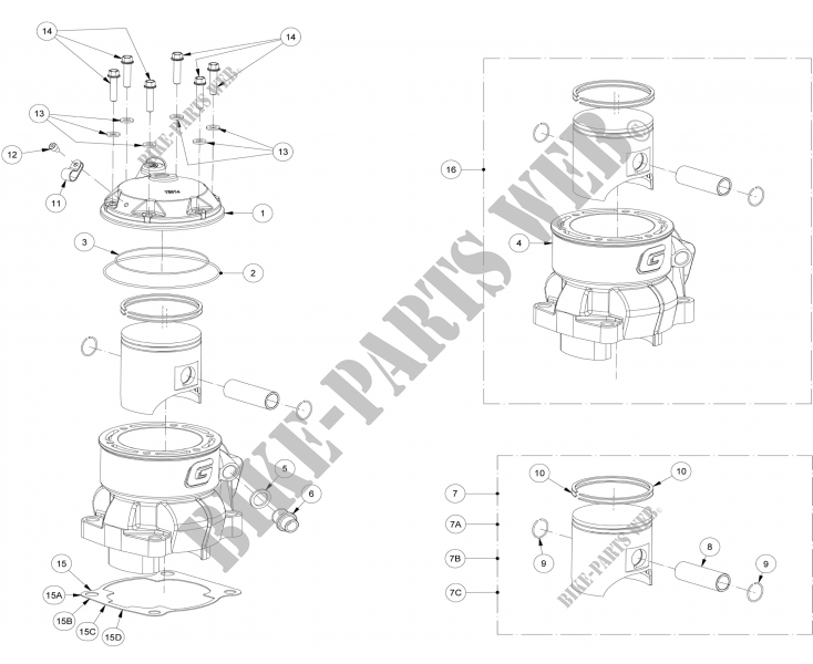 CYLINDER / PISTON for GASGAS TXT PRO RACING 300 2015