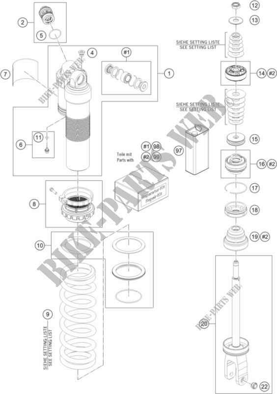 SHOCK ABSORBER (PARTS) for GASGAS EX 250F 2022