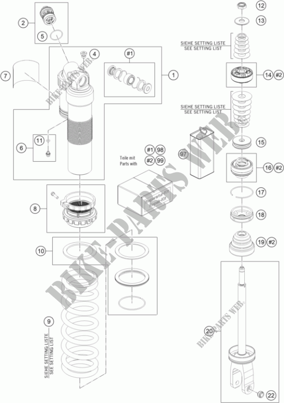 SHOCK ABSORBER (PARTS) for GASGAS EX 250F 2023