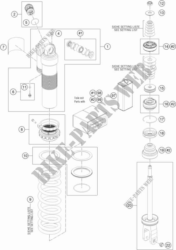 SHOCK ABSORBER (PARTS) for GASGAS EX 350F 2022