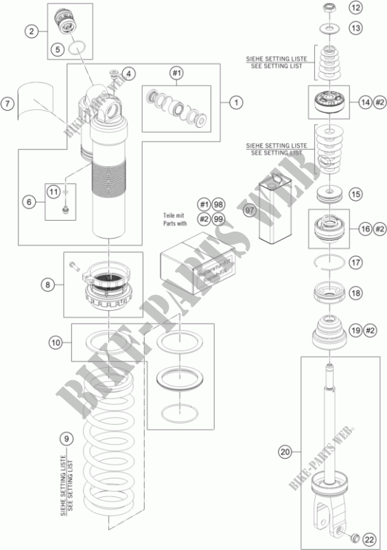 SHOCK ABSORBER (PARTS) for GASGAS EX 300 2022