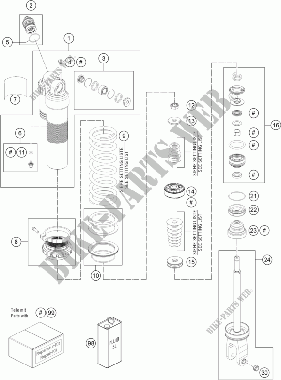 SHOCK ABSORBER (PARTS) for GASGAS EC 300 2022