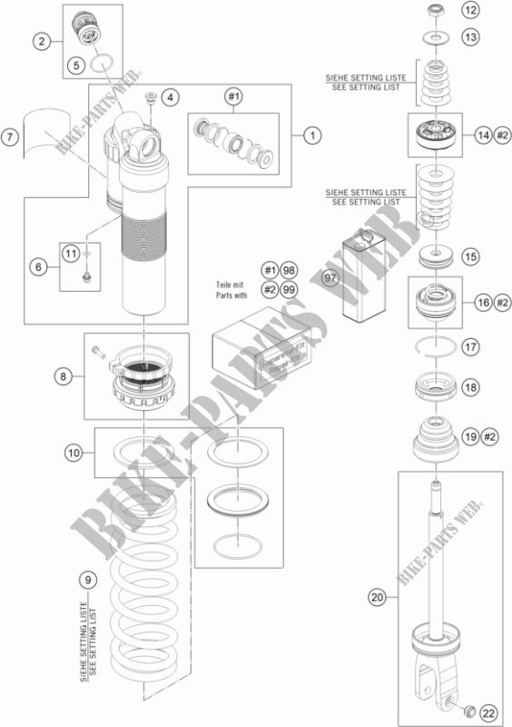 SHOCK ABSORBER (PARTS) for GASGAS MC 450F 2023