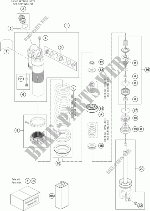 SHOCK ABSORBER (PARTS) for GASGAS MC 125 2022