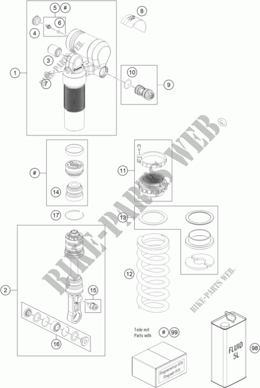 SHOCK ABSORBER (PARTS) for GASGAS SM 700 2022